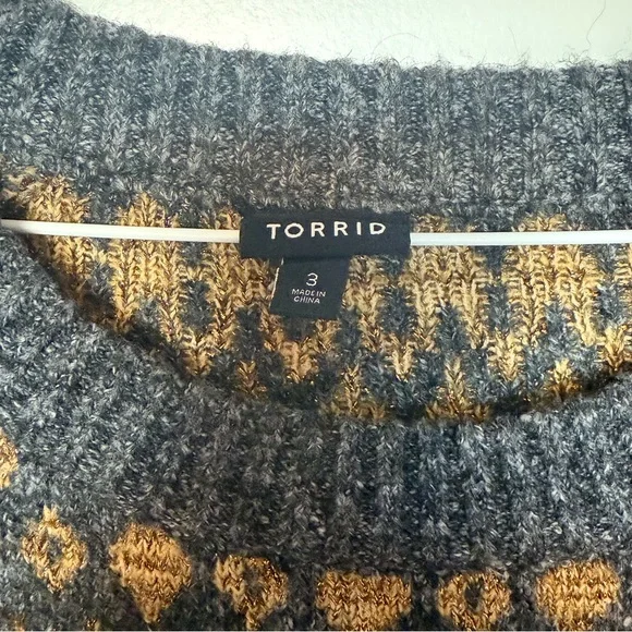 Torrid Gray and Gold Knit Sweater - Picture 2 of 6